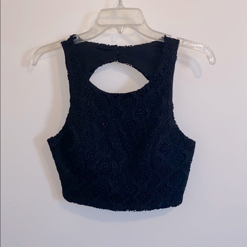 Black, sparkly crop top